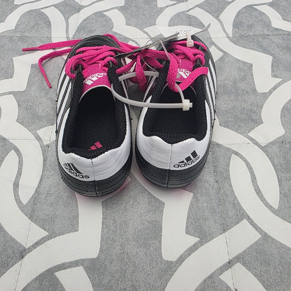 Adidas Kids' Soccer Shoes Black with Pink Accents - Picture 4 of 10